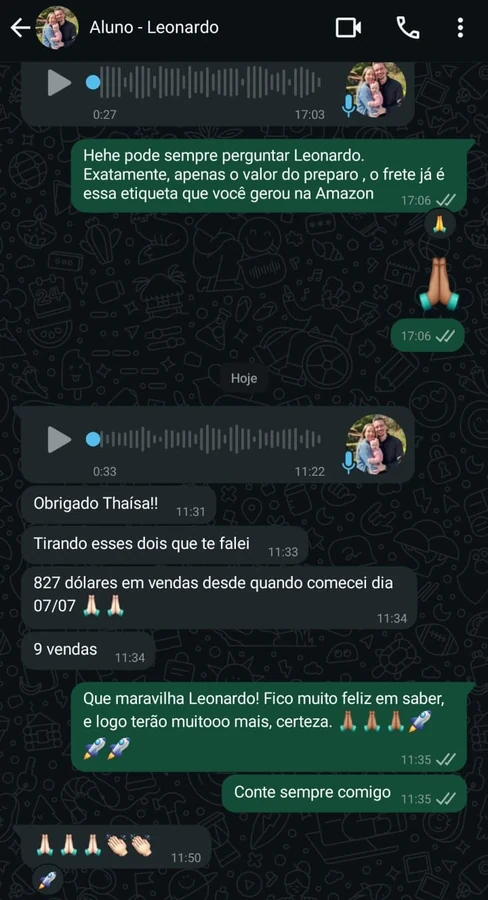 Print de conversa com Leonardo