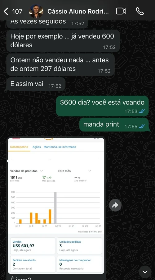 Print de conversa com Cássio Rodrigues
